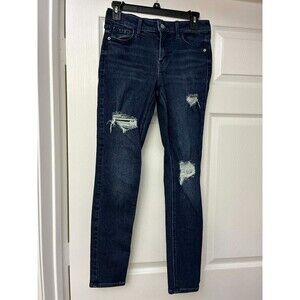 Old Navy Rockstar Super Skinny Jeans Women's 4 Distressed Mid Rise Dark Wash